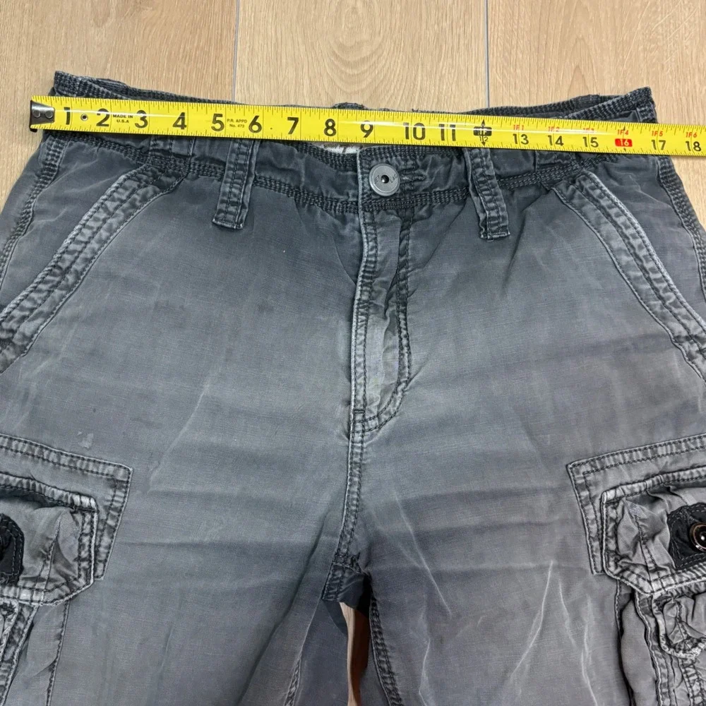 JetLag Mens Grey Organic Cotton Cargo Shorts Multi Pocket Heavy Utility Size 32